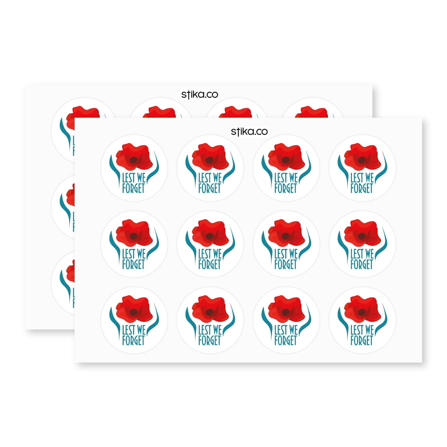 Poppy paper stickers supplied on A5 sheets of 12 - view 3