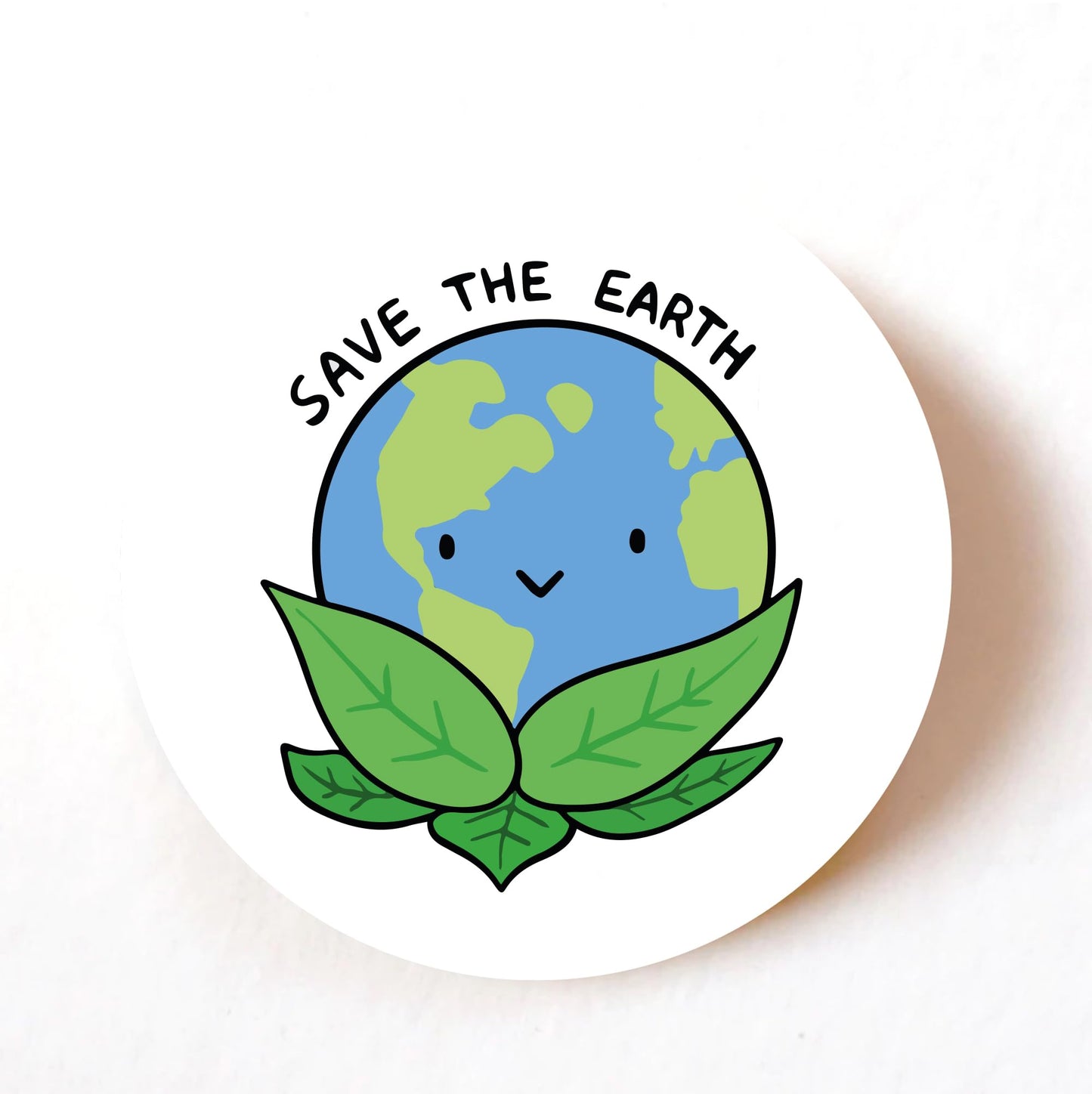 Go Green Save the Earth 40mm round self-adhesive paper labels