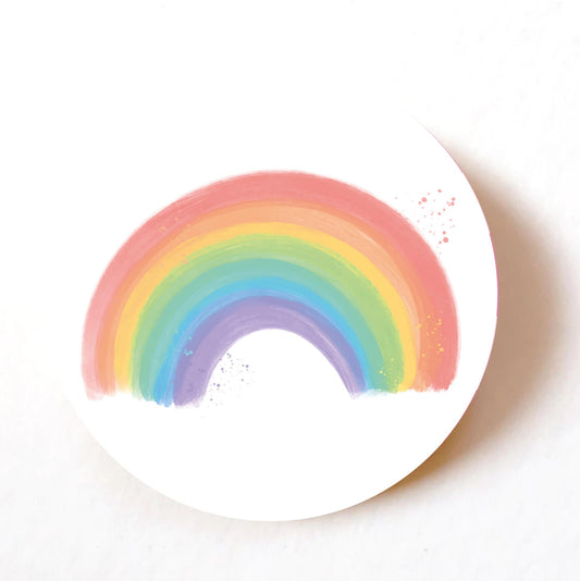 Colourful Rainbow 40mm round self-adhesive paper labels