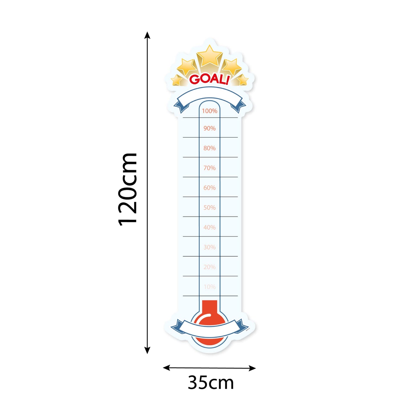 Light Blue Fundraising Thermometer Wall Sticker - product detail