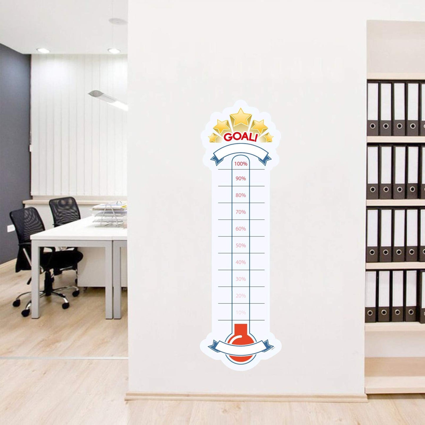 Light Blue Fundraising Thermometer Wall Sticker - product detail