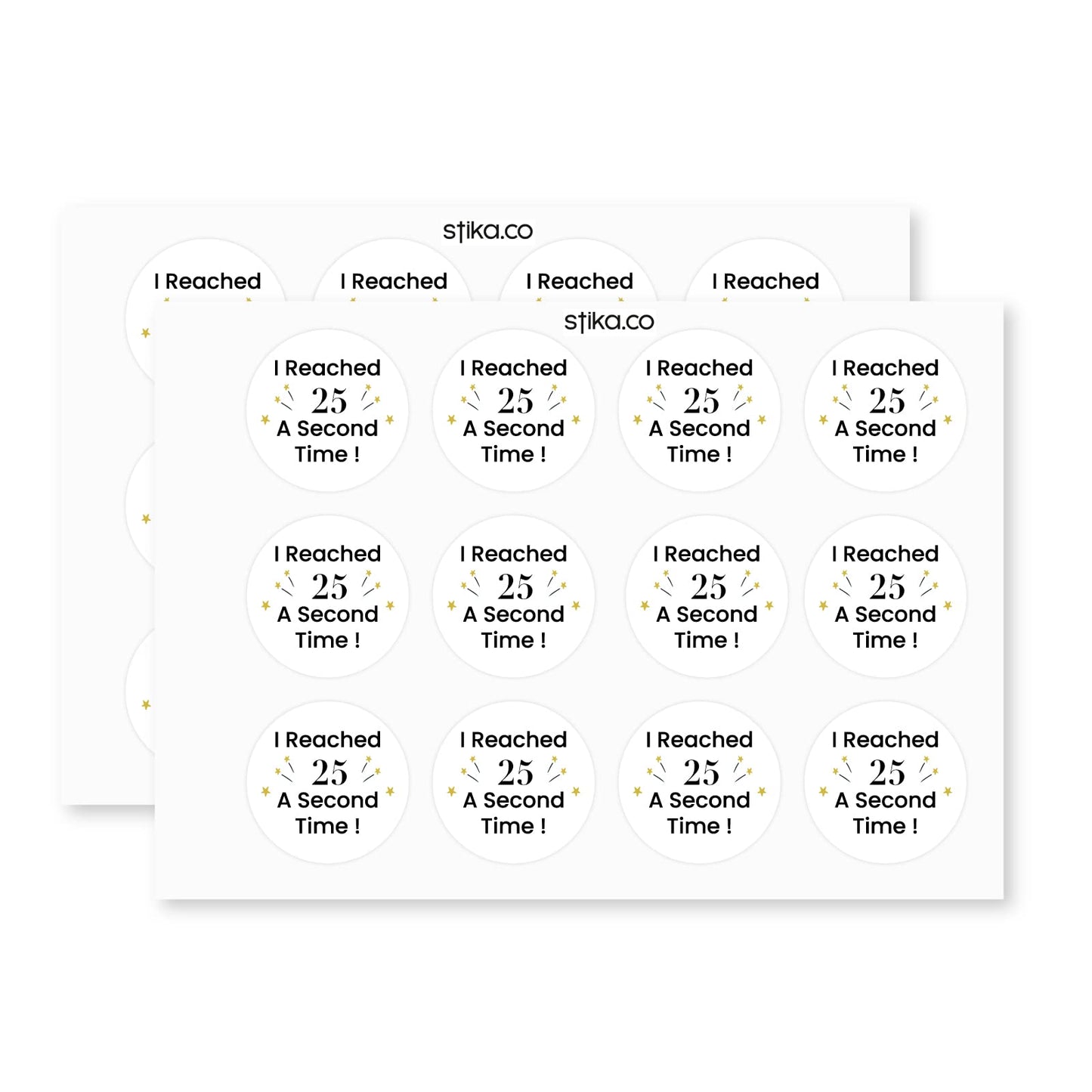 I Reached 25 Twice 50th Birthday paper stickers supplied on A5 sheets of 12 - view 3