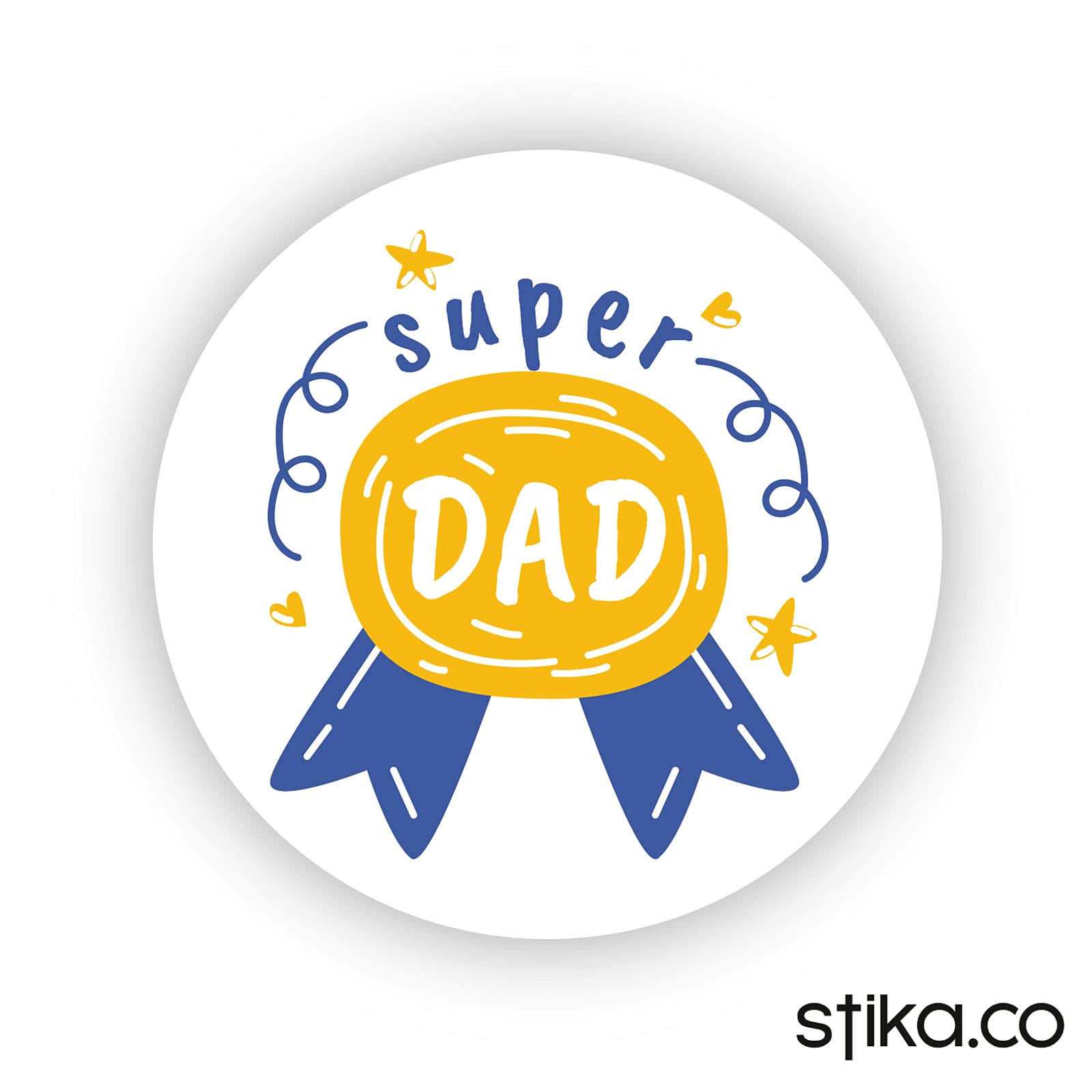 Super Dad 40mm round self-adhesive paper labels