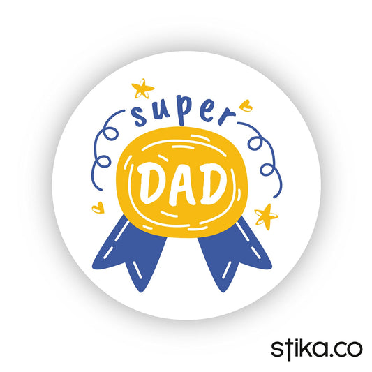 Super Dad 40mm round self-adhesive paper labels