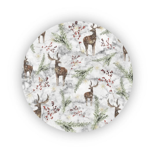 Christmas Deer 40mm round self-adhesive paper labels