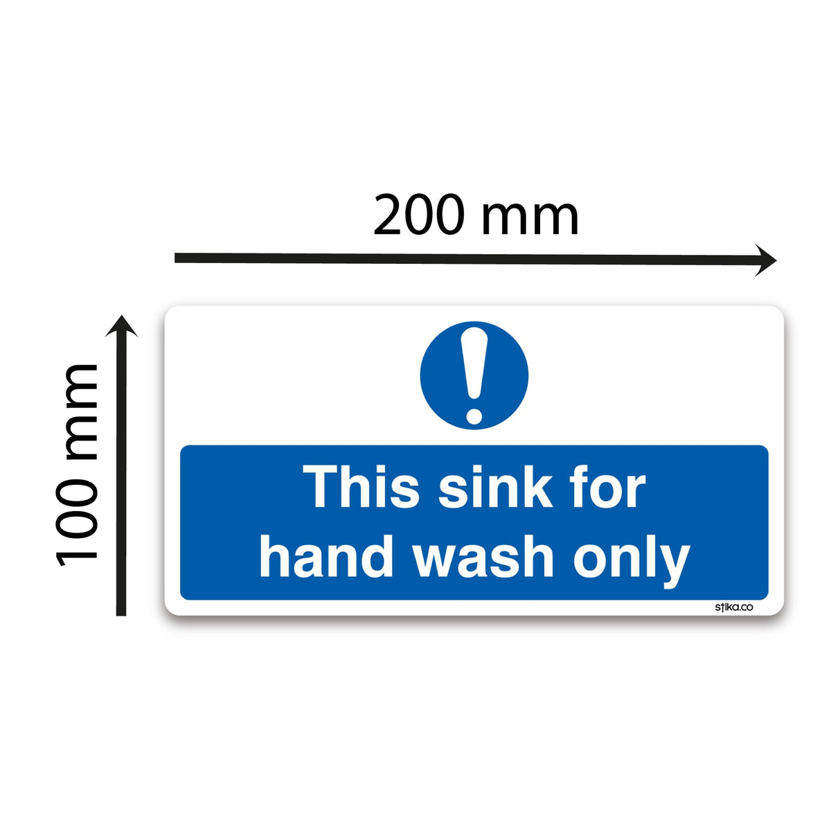 This Sink for Hand Wash Only safety sticker, 200 x 100mm, pack of 2