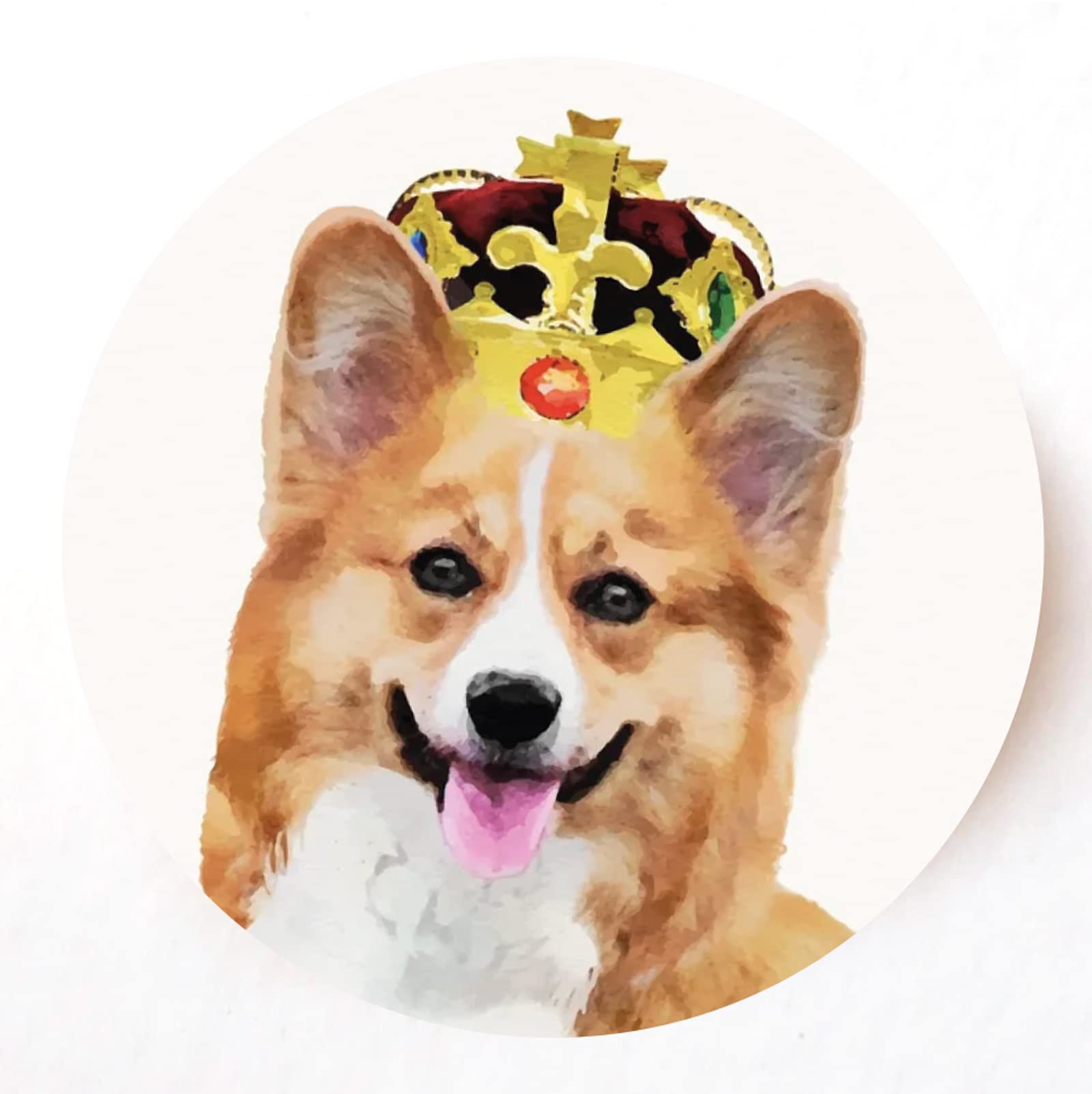 Corgi 40mm round self-adhesive paper labels