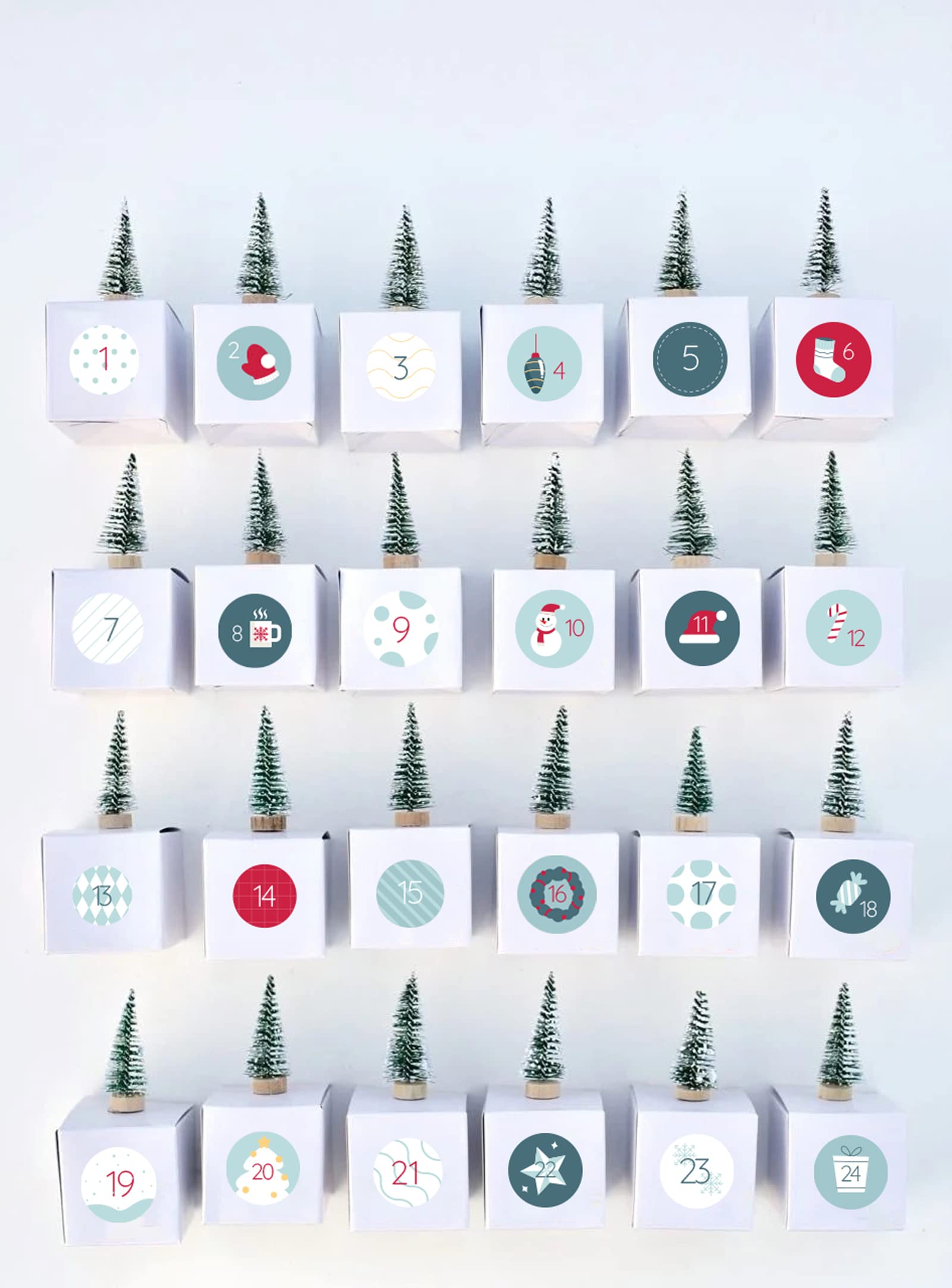 Mint Green Advent Calendar paper stickers supplied on A5 sheets of 12 - view 2