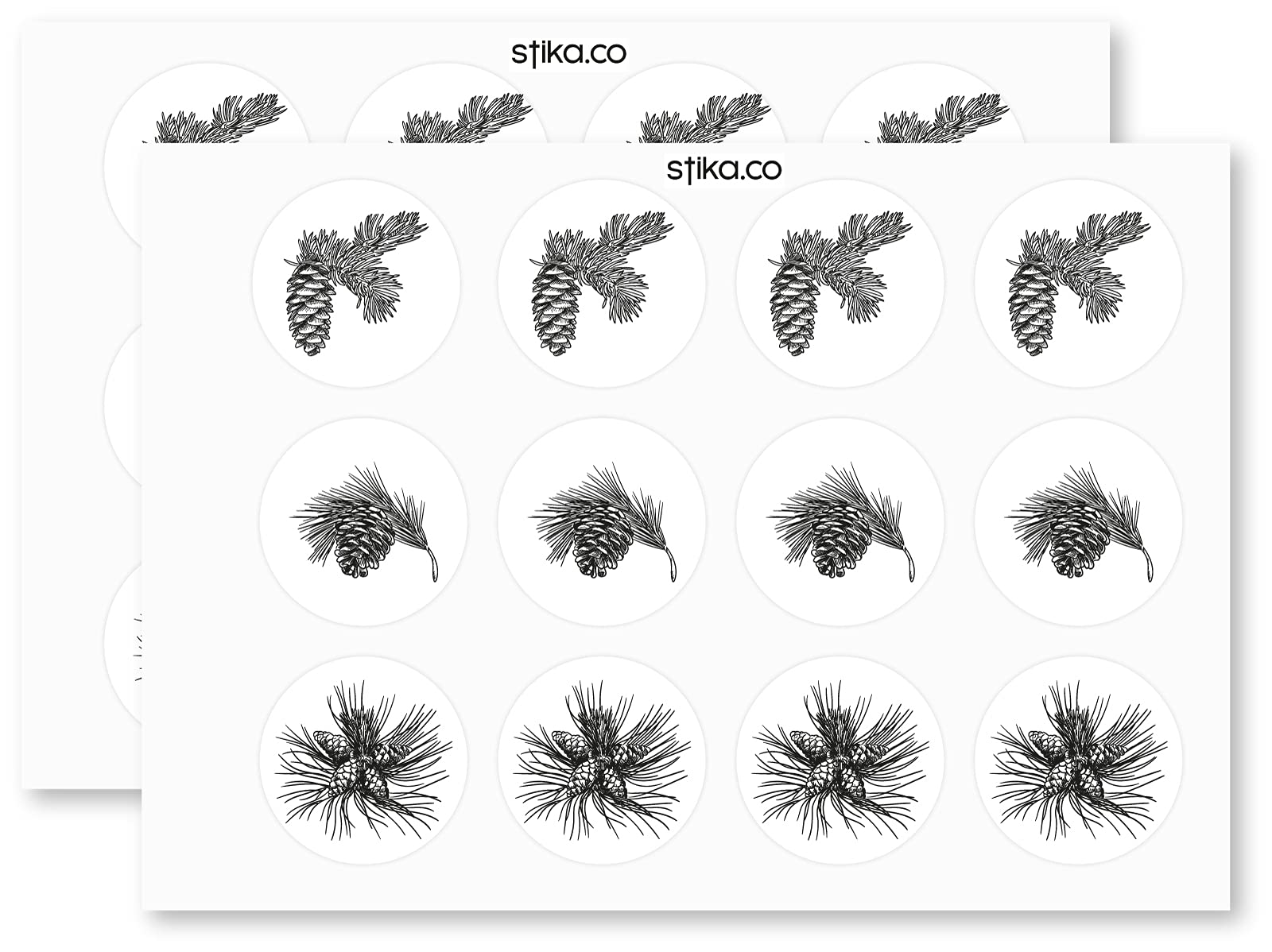 Pine Branches paper stickers supplied on A5 sheets of 12 - view 5