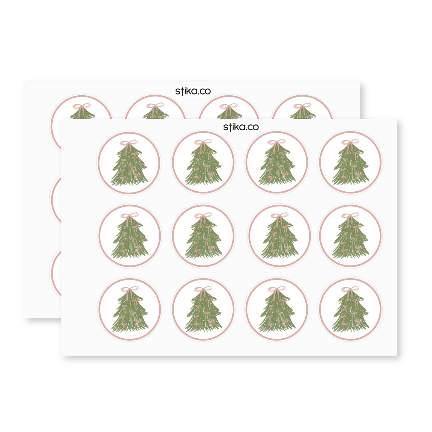 Christmas Bow Tree paper stickers supplied on A5 sheets of 12 - view 3