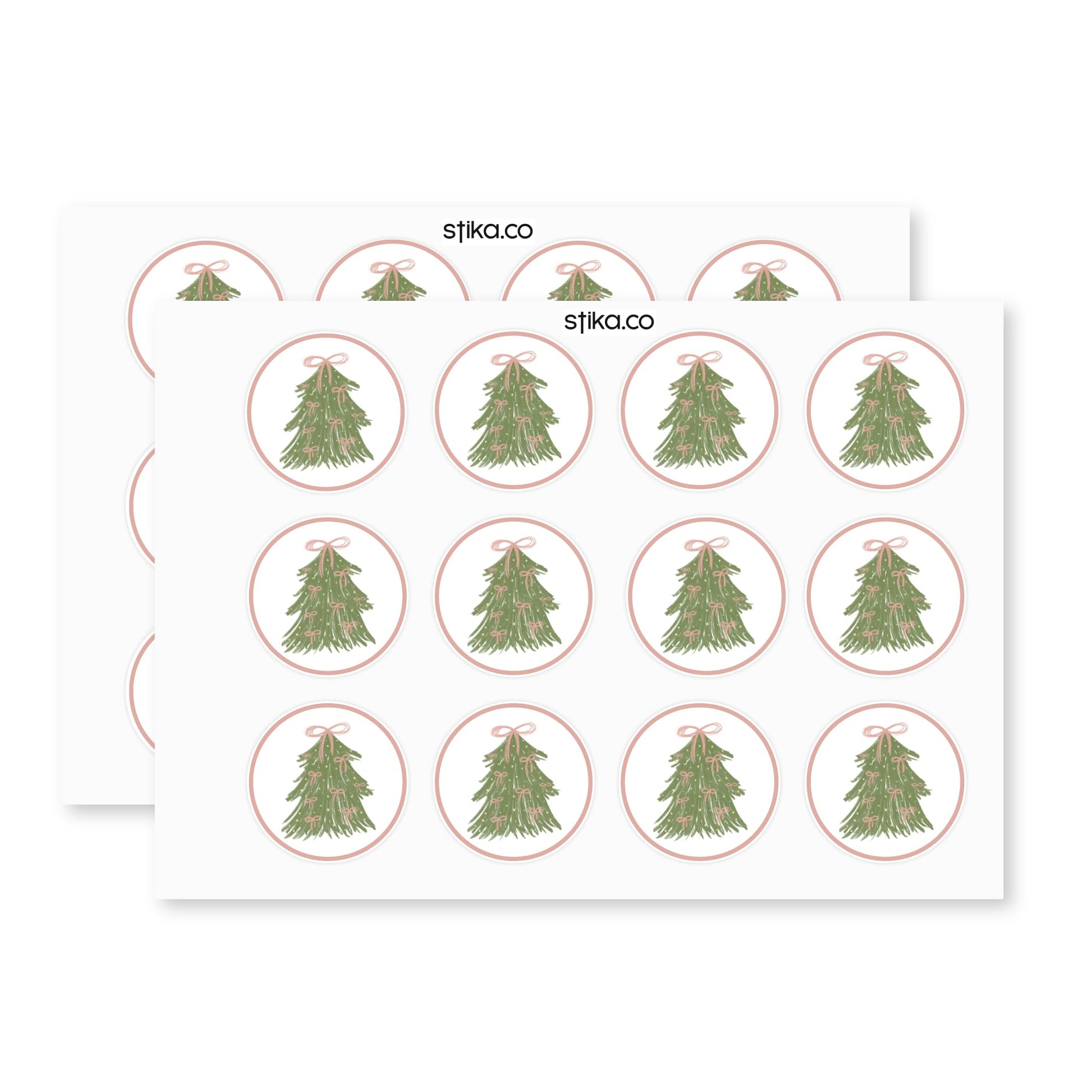 Christmas Bow Tree paper stickers supplied on A5 sheets of 12 - view 3