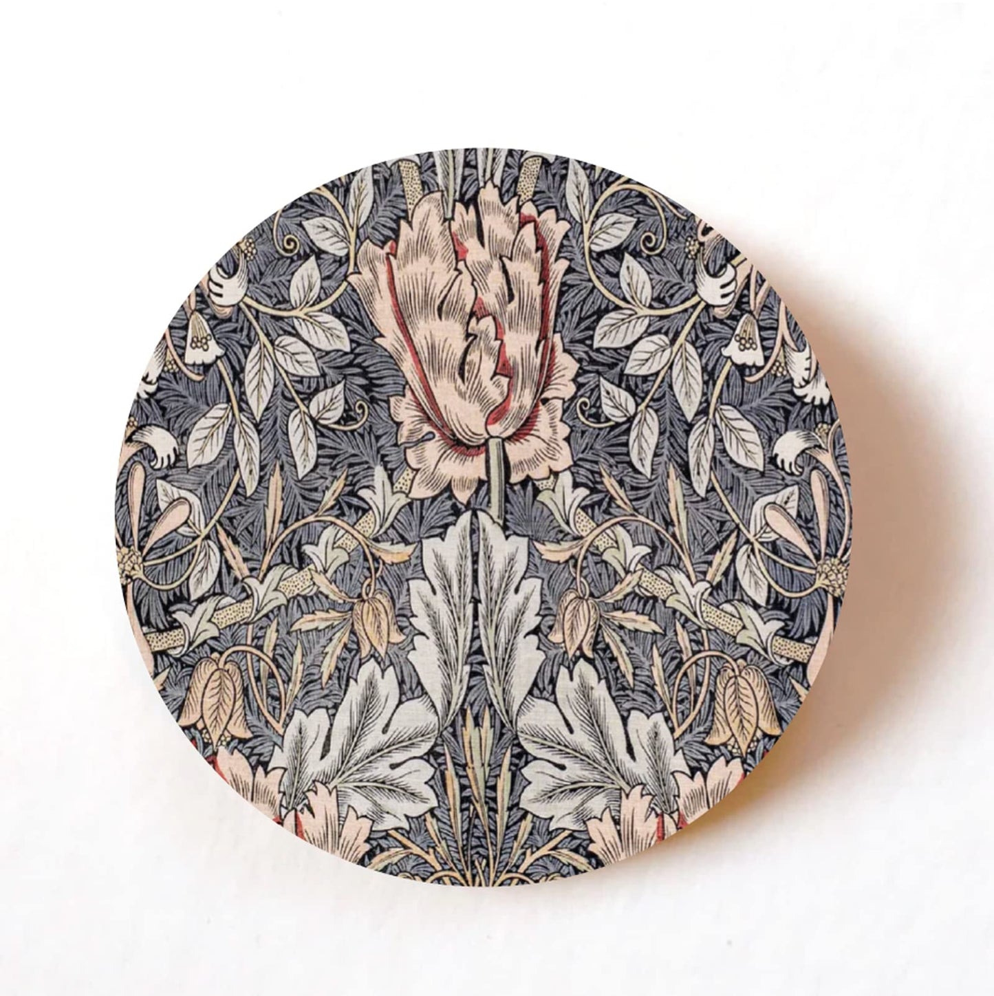 William Morris Honeysuckle design 40mm round self-adhesive paper labels