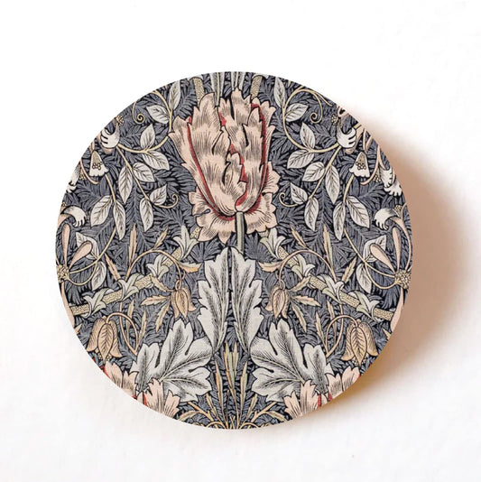 William Morris Honeysuckle design 40mm round self-adhesive paper labels