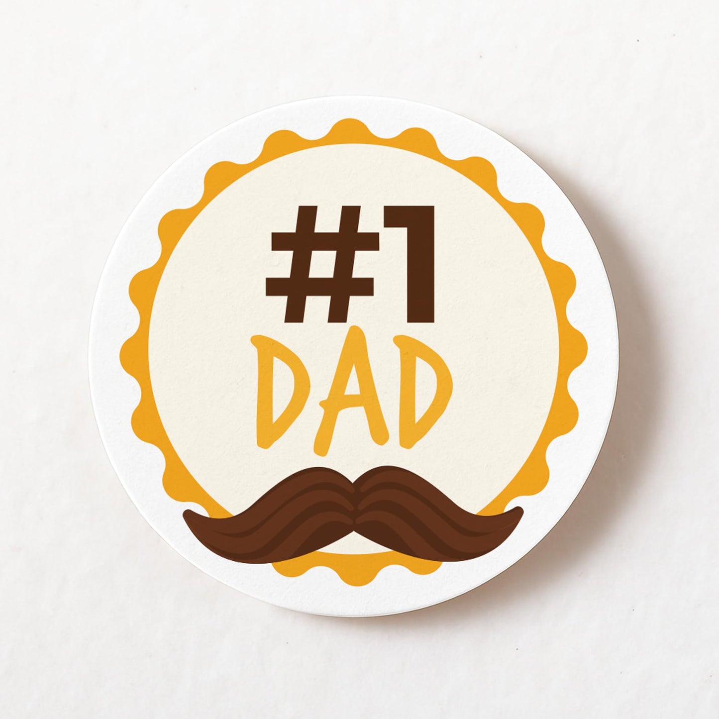No. 1 Dad 40mm round self-adhesive paper labels
