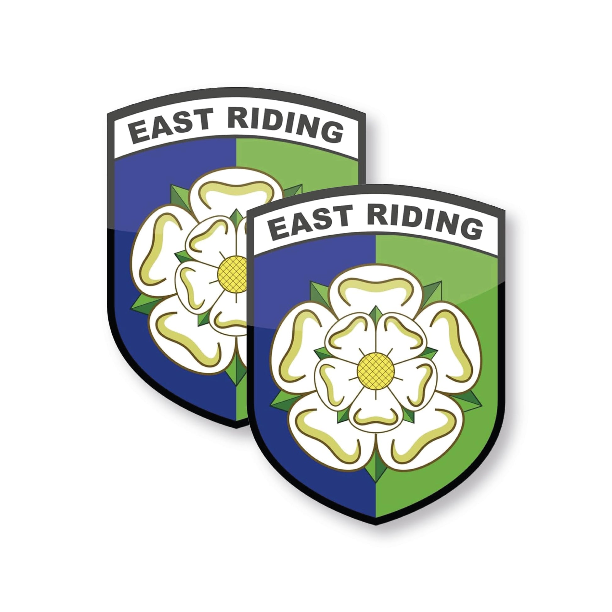 Set of 2 East Riding county flag stickers for cars and windows