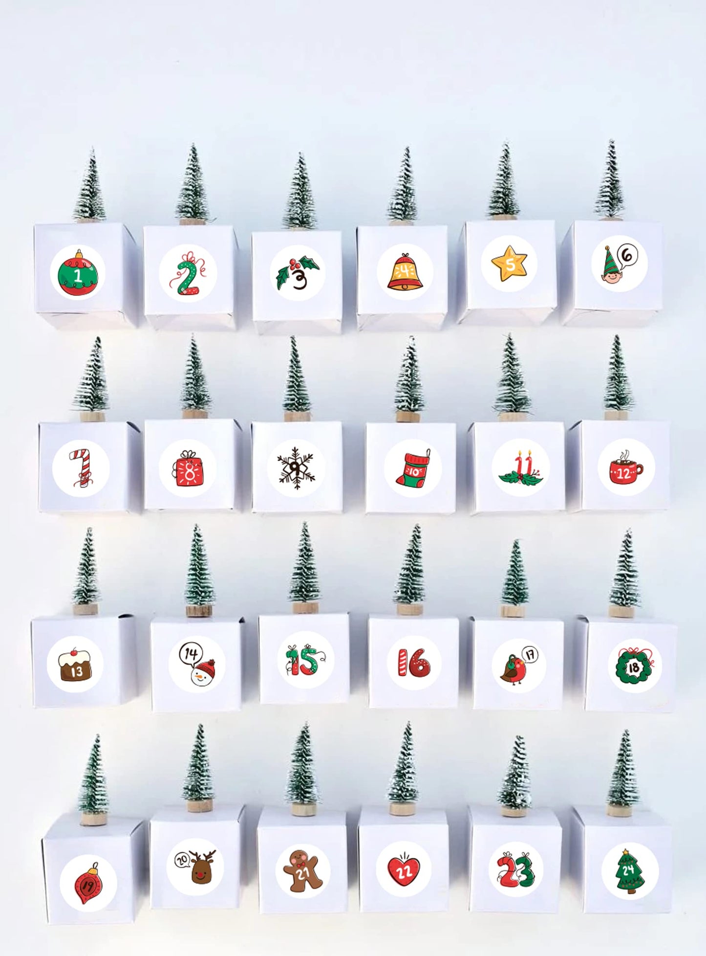 Christmas Holly Advent Calendar paper stickers supplied on A5 sheets of 12 - view 2