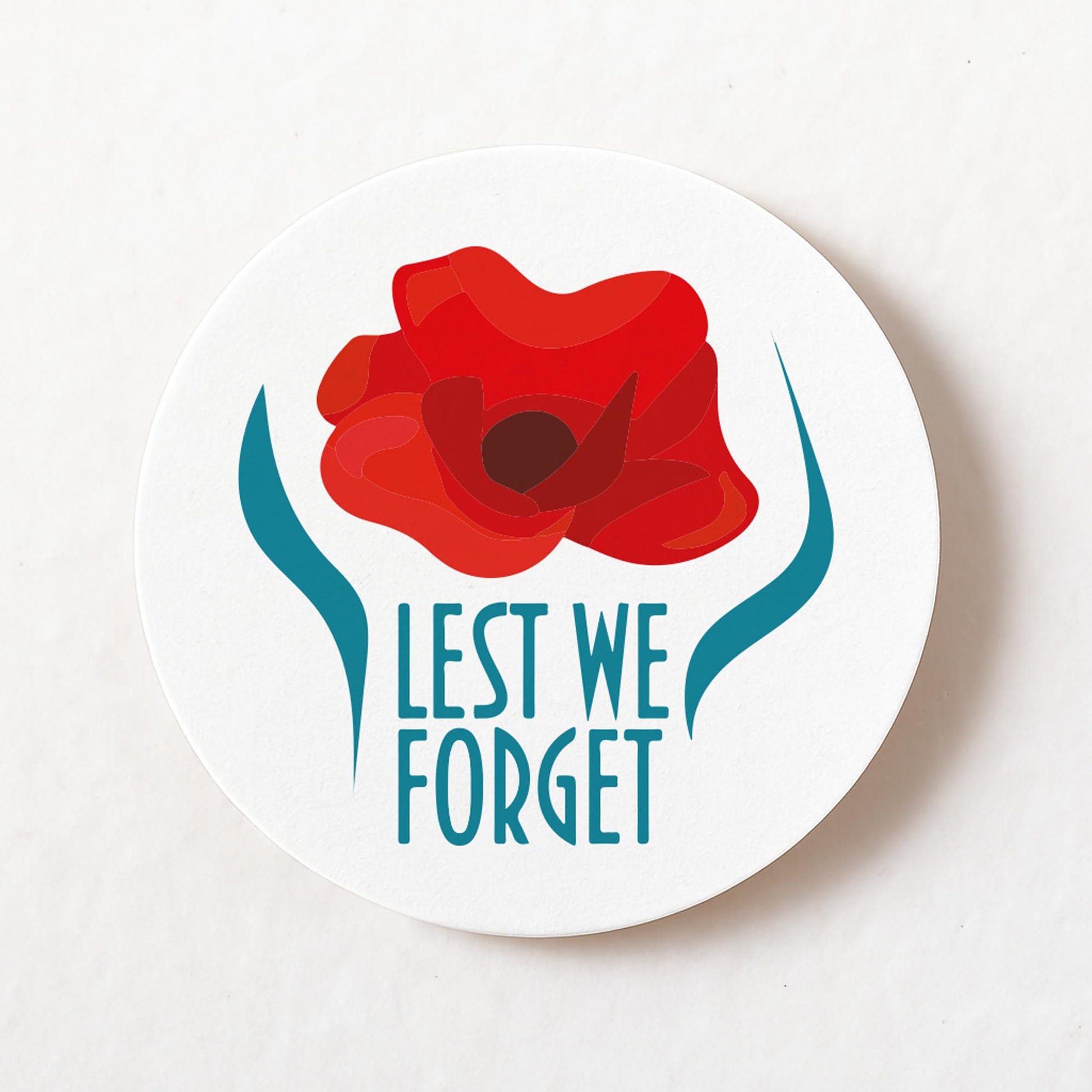 Poppy 40mm round self-adhesive paper labels