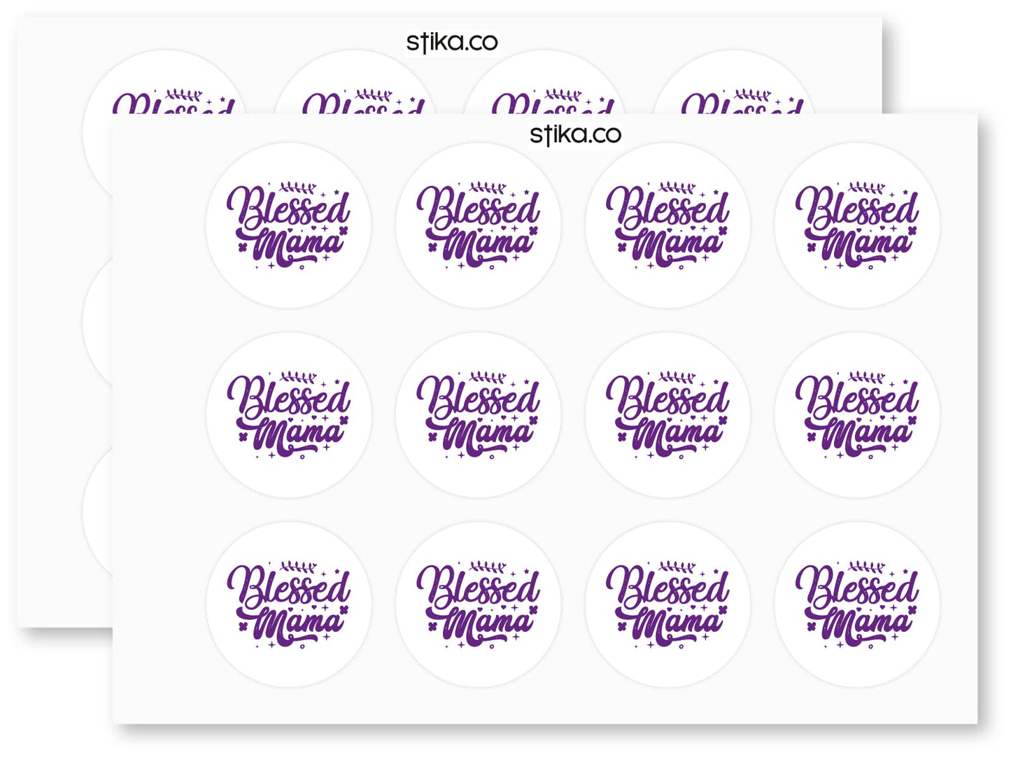 Blessed Mama paper stickers supplied on A5 sheets of 12 - view 3