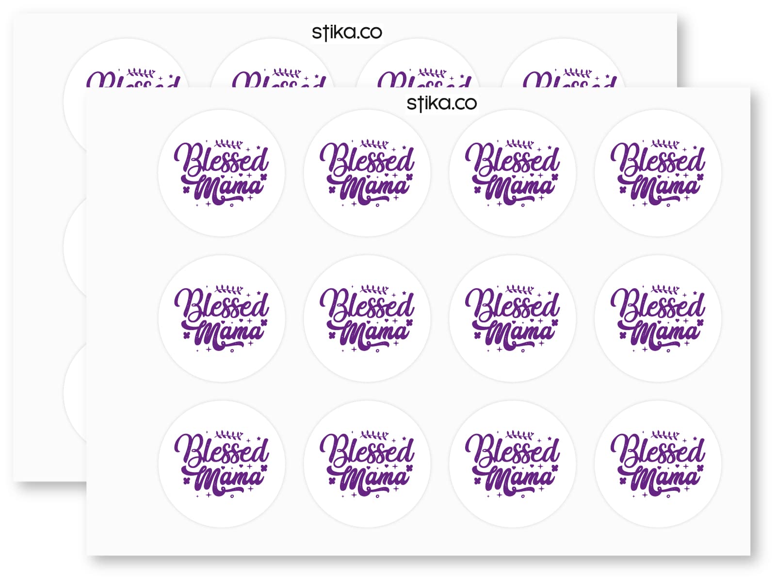 Blessed Mama paper stickers supplied on A5 sheets of 12 - view 3