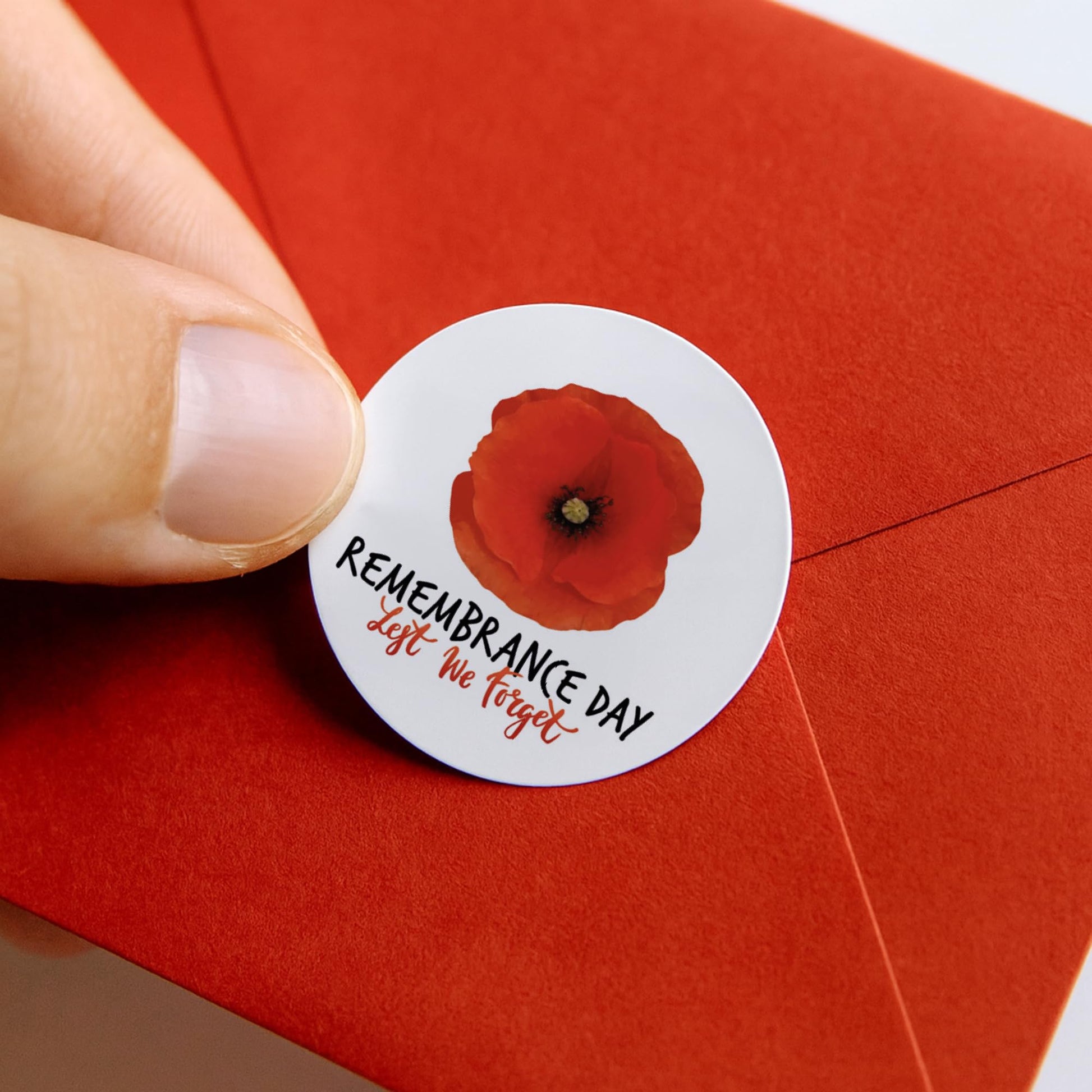 Red Poppy Lest We Forget Remembrance Day paper stickers supplied on A5 sheets of 12 - view 4