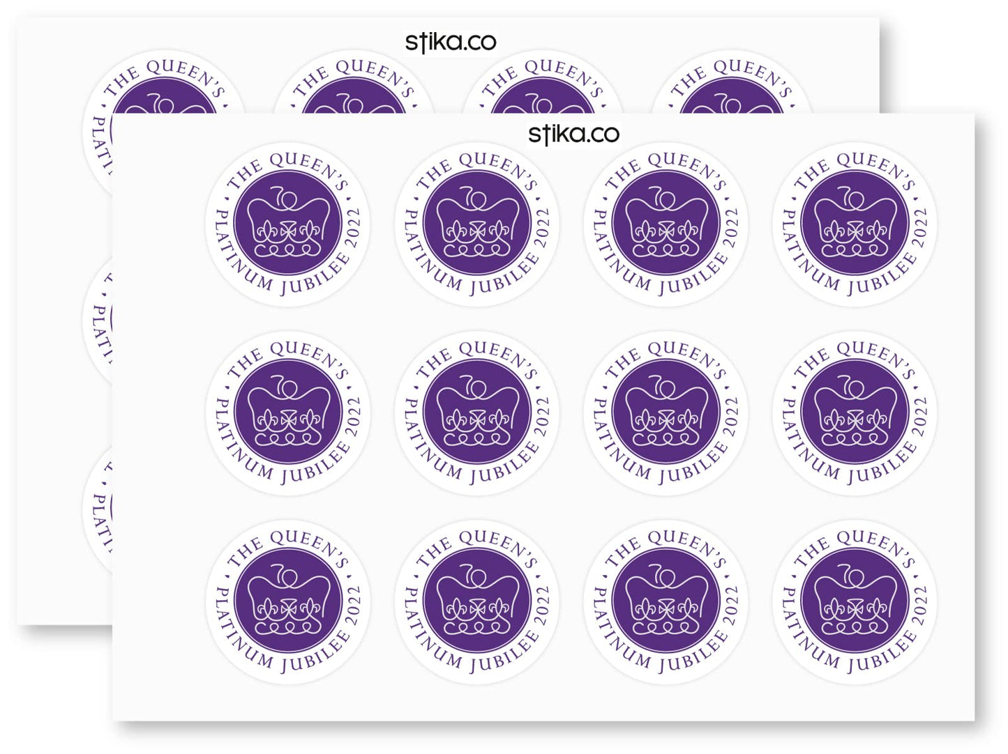 Platinum Jubilee Commemorative paper stickers supplied on A5 sheets of 12 - view 3
