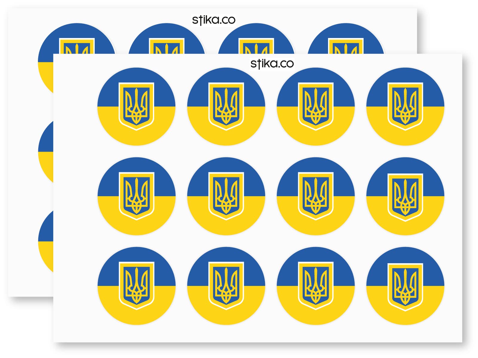 Ukraine Flag paper stickers supplied on A5 sheets of 12 - view 3