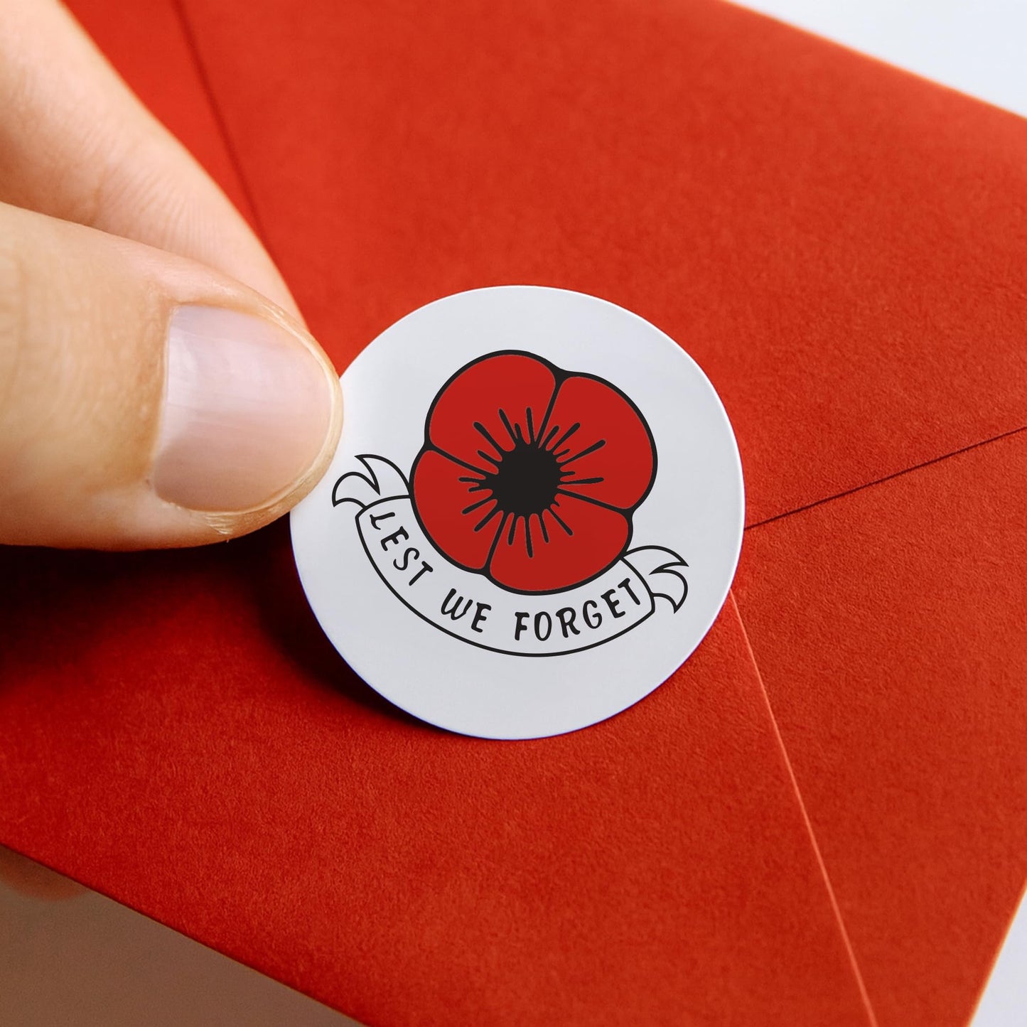 Lest We Forget Red Poppy paper stickers supplied on A5 sheets of 12 - view 4