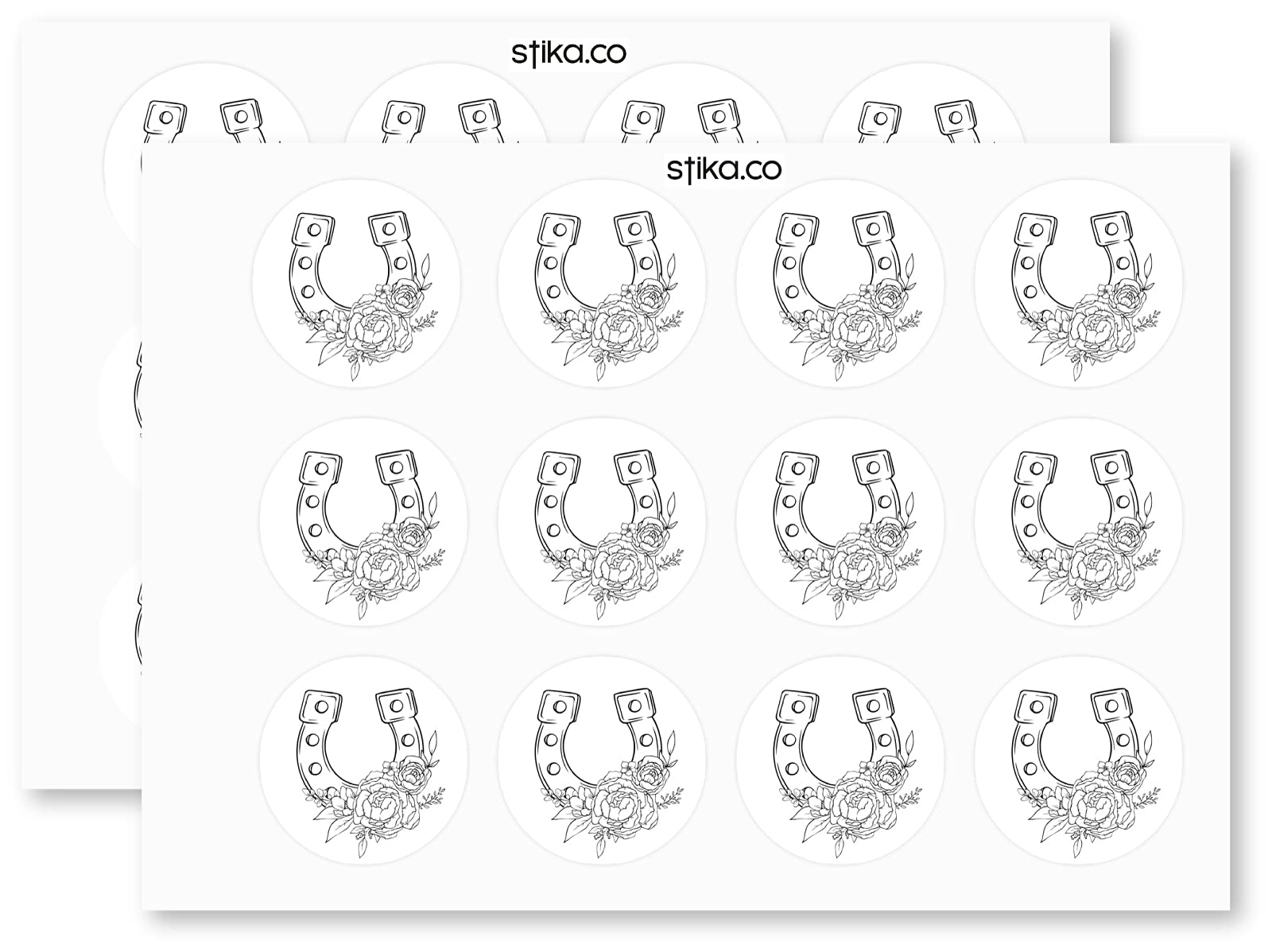 Sketched Lucky Horseshoe paper stickers supplied on A5 sheets of 12 - view 4
