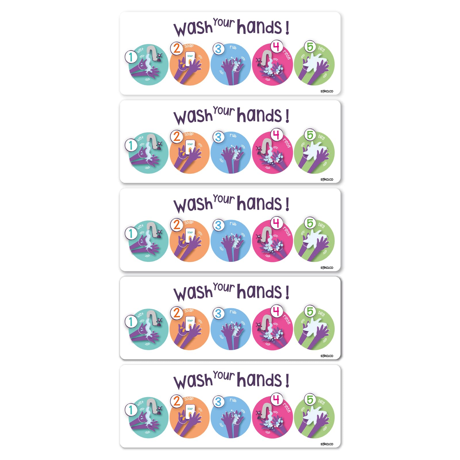 Set of 2 Children's Hand-Washing Technique Stickers - product detail