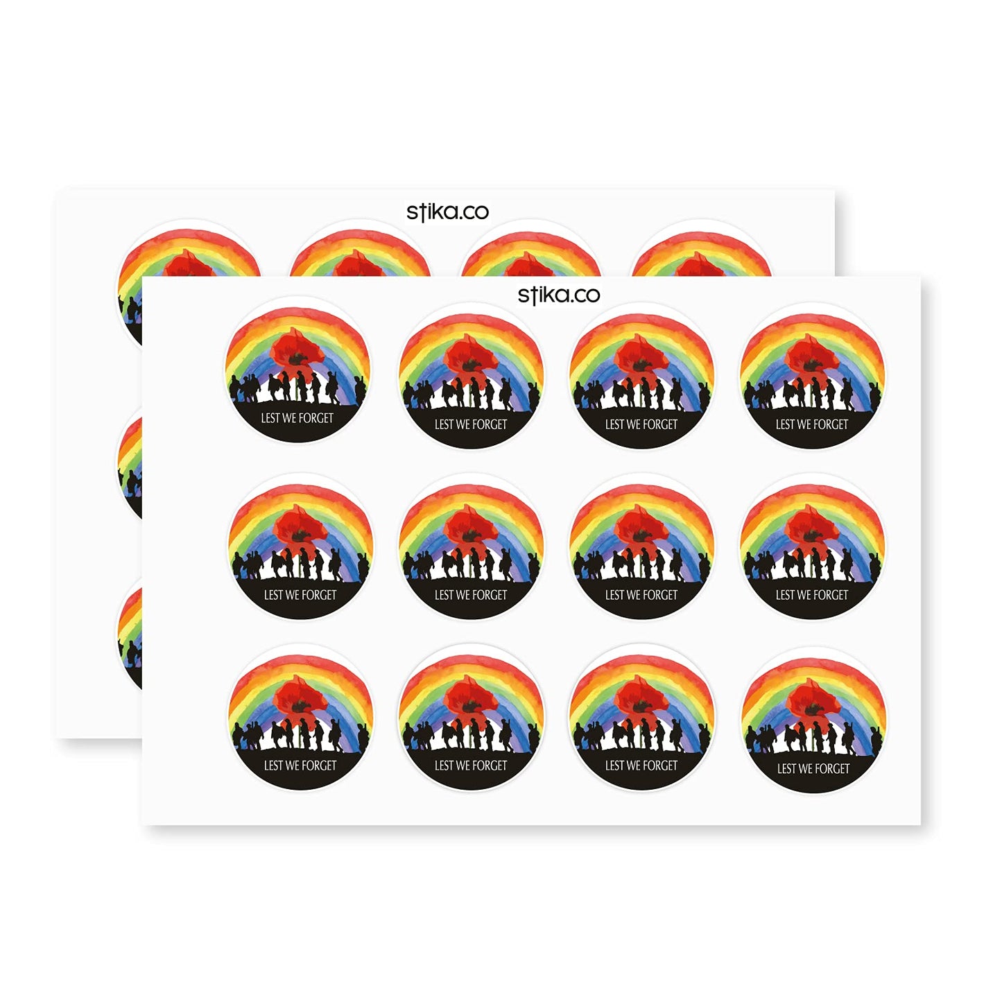 Lest We Forget Rainbow Soldiers paper stickers supplied on A5 sheets of 12 - view 3