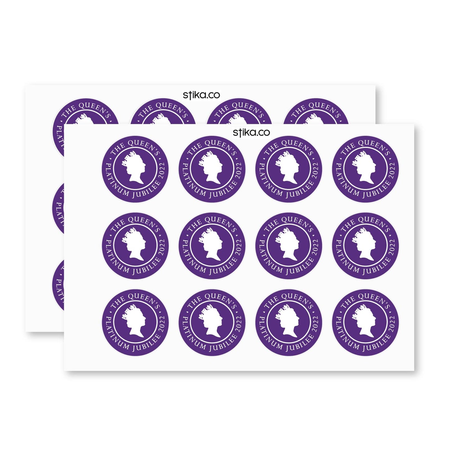 Platinum Jubilee Silhouette paper stickers supplied on A5 sheets of 12 - view 3