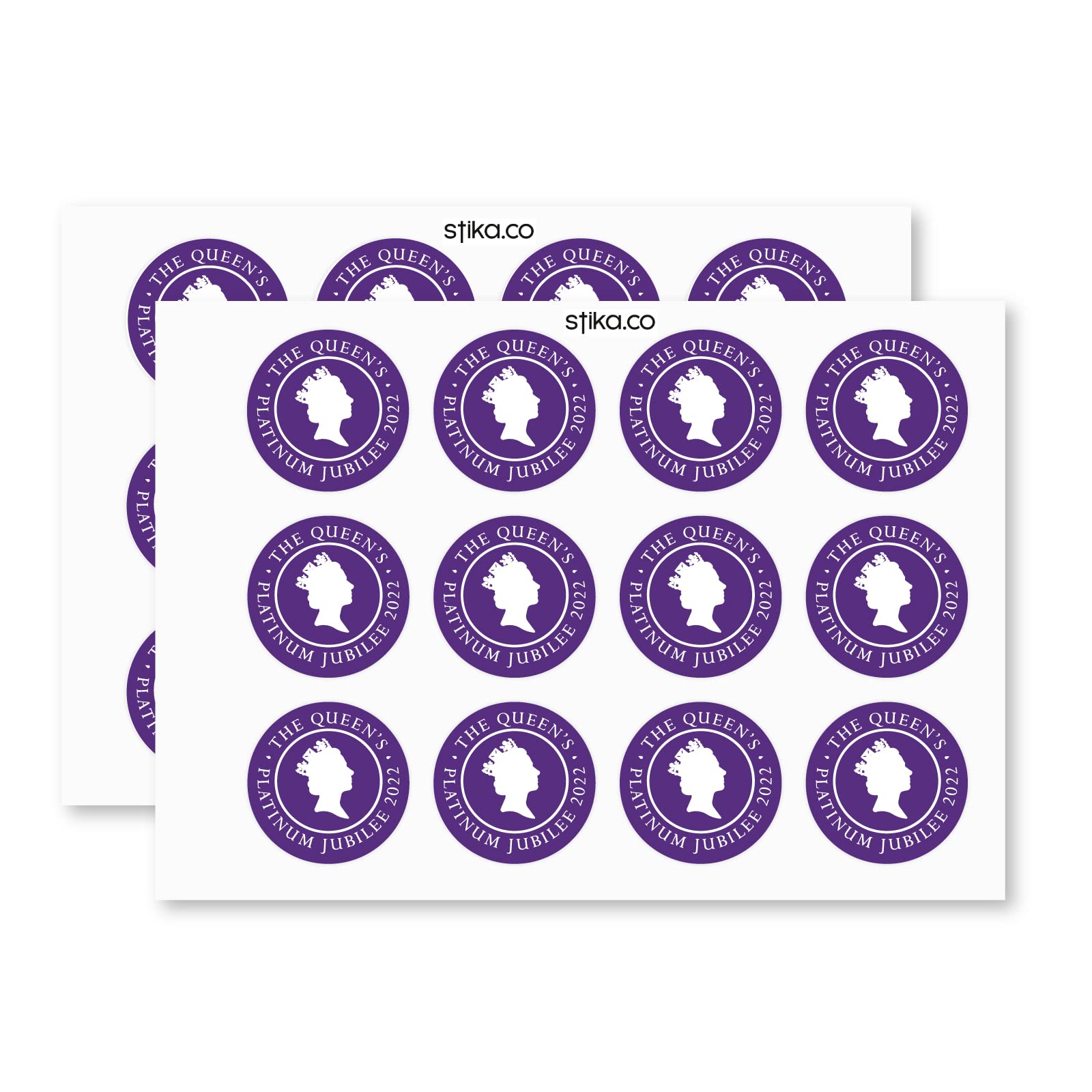 Platinum Jubilee Silhouette paper stickers supplied on A5 sheets of 12 - view 3