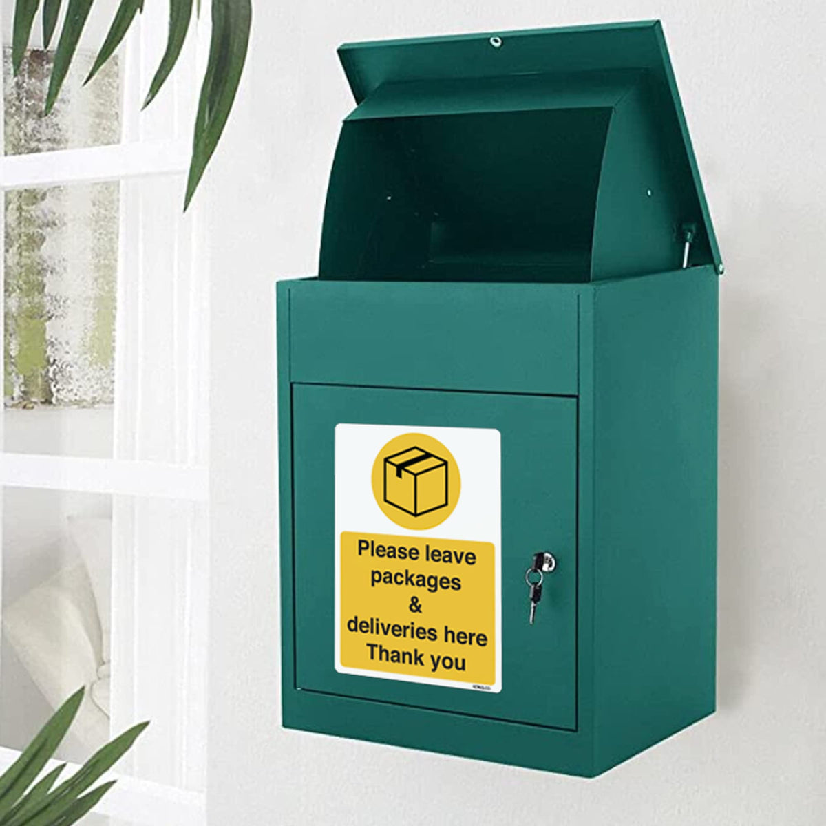 Please Leave All Deliveries Here sign