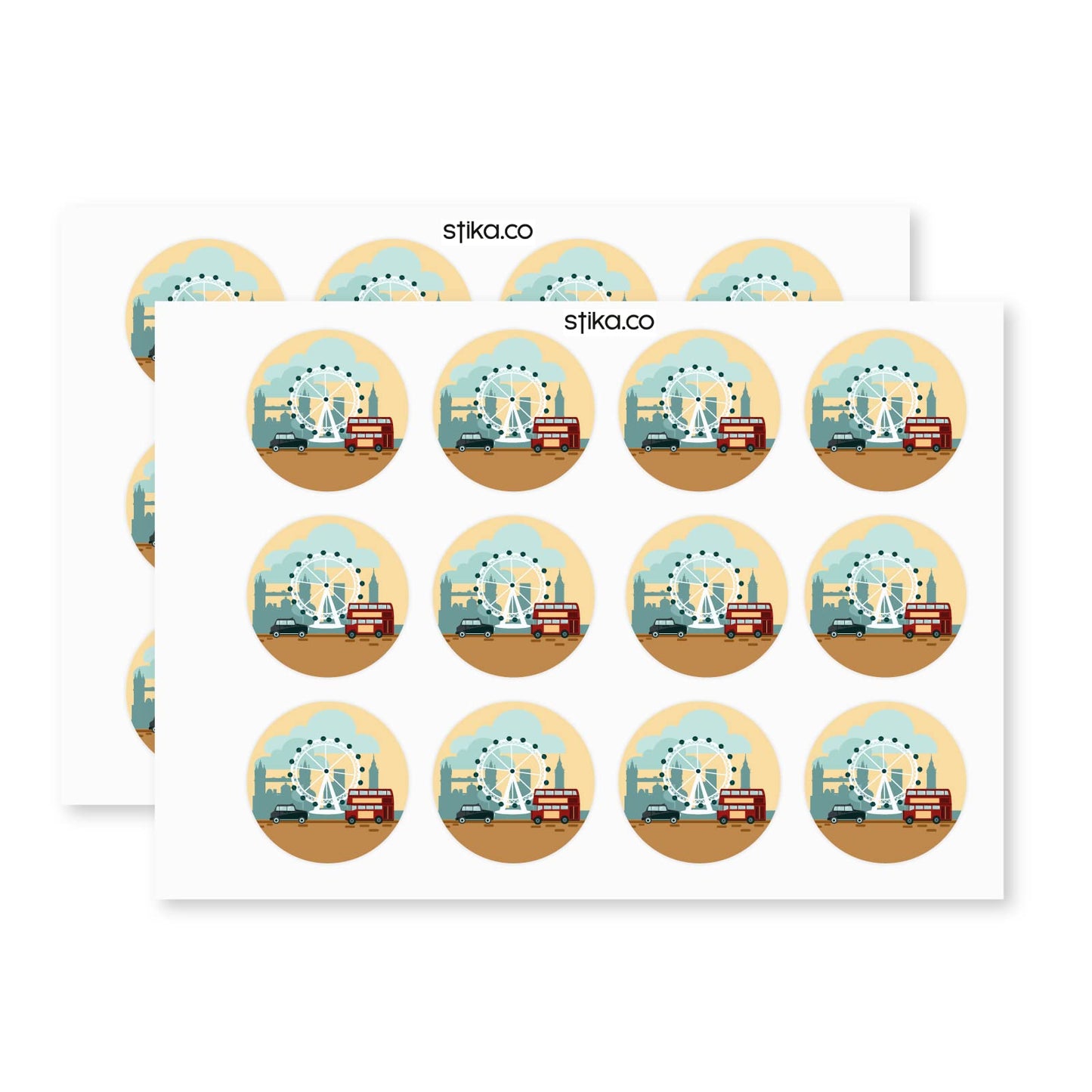 London Eye paper stickers supplied on A5 sheets of 12 - view 3