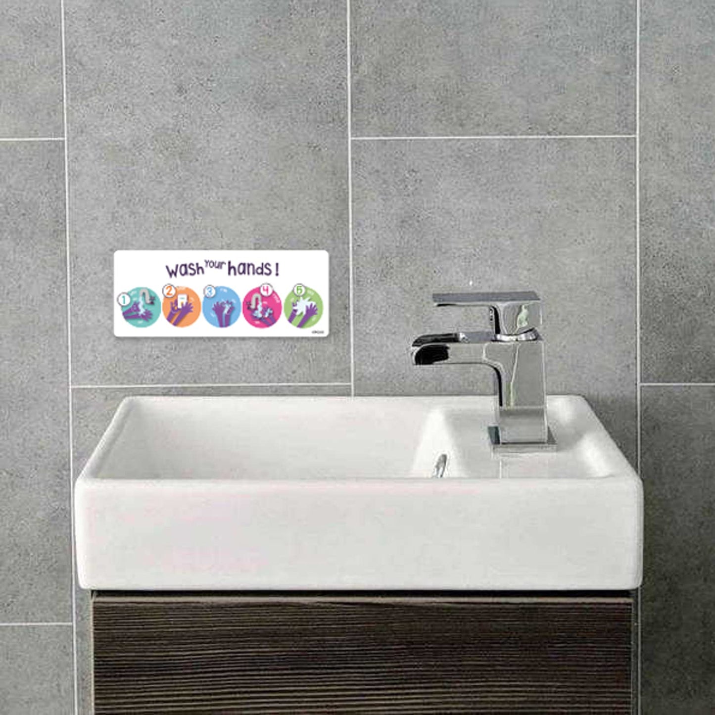 Set of 2 Children's Hand-Washing Technique Stickers - product detail