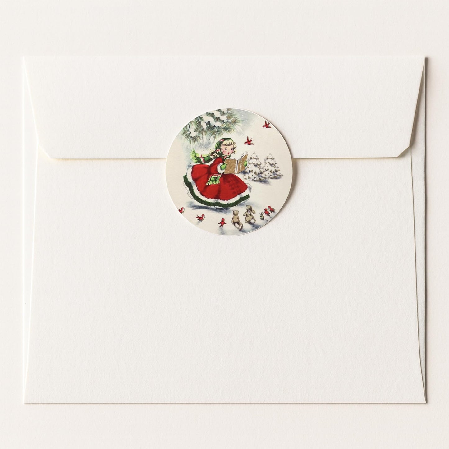 Vintage Christmas Caroller paper stickers supplied on A5 sheets of 12 - view 5