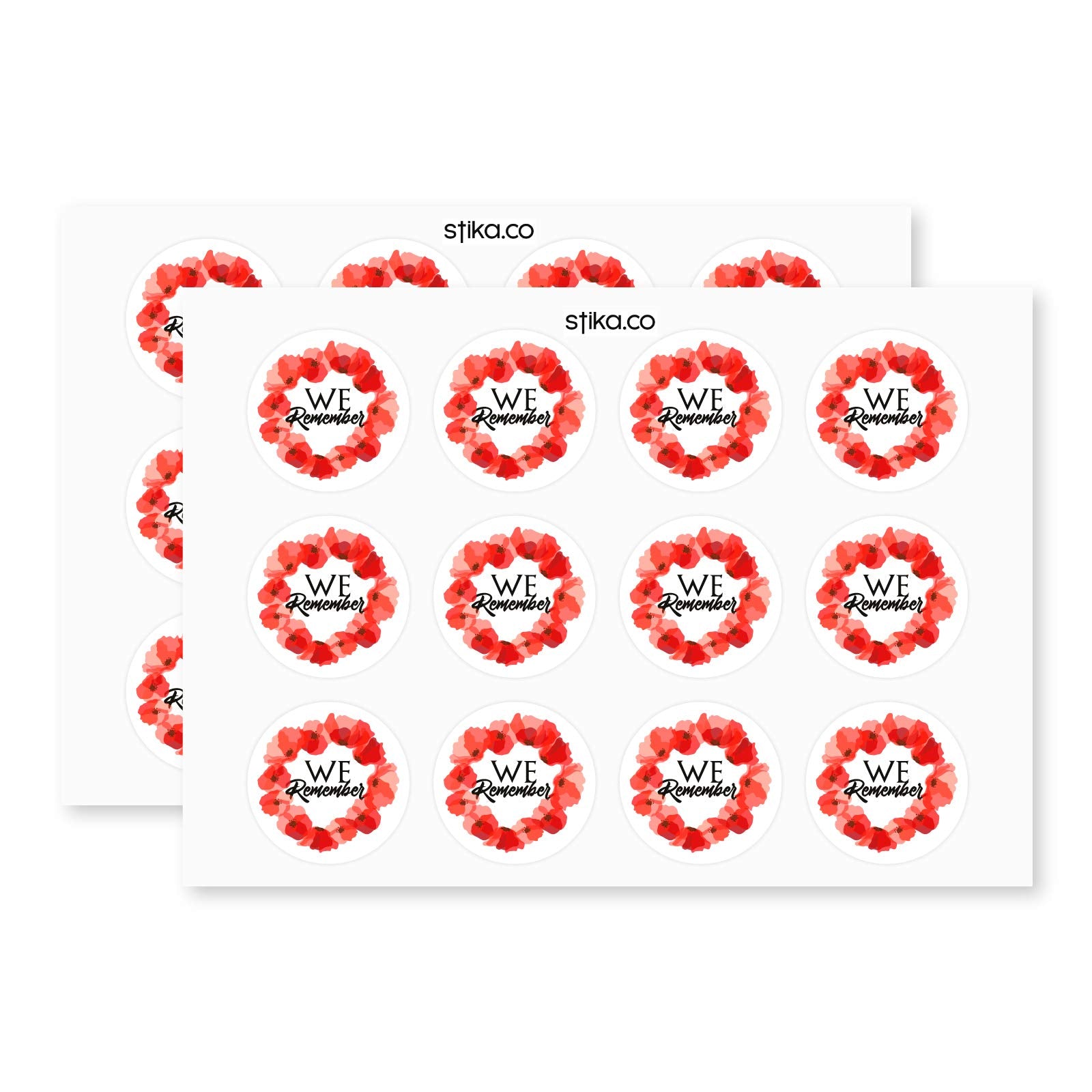 We Remember paper stickers supplied on A5 sheets of 12 - view 6