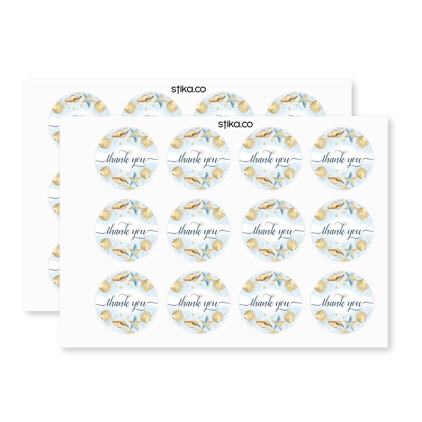 Nautical Thank You paper stickers supplied on A5 sheets of 12 - view 3
