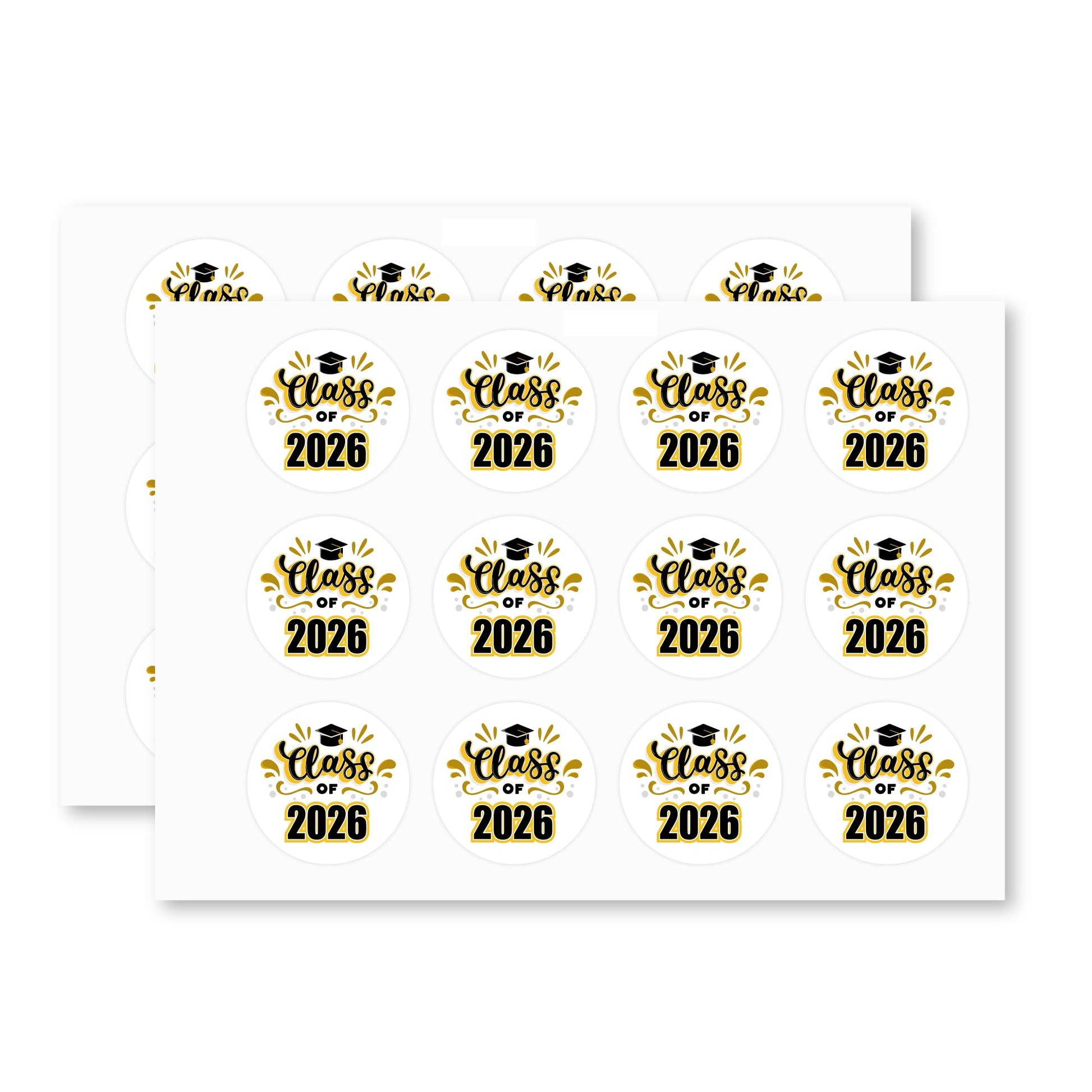 Graduation 2026 Class of 2026 paper stickers supplied on A5 sheets of 12 - view 3