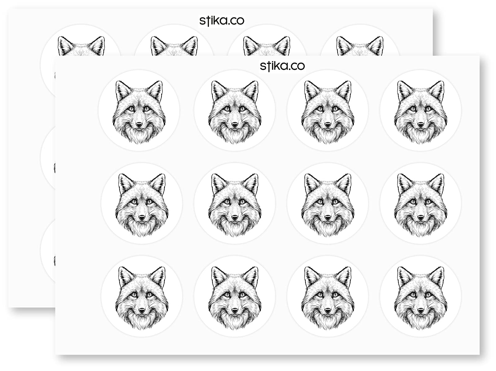 Sketched Fox paper stickers supplied on A5 sheets of 12 - view 3