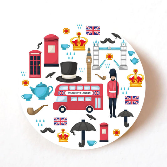 London Landmarks 40mm round self-adhesive paper labels