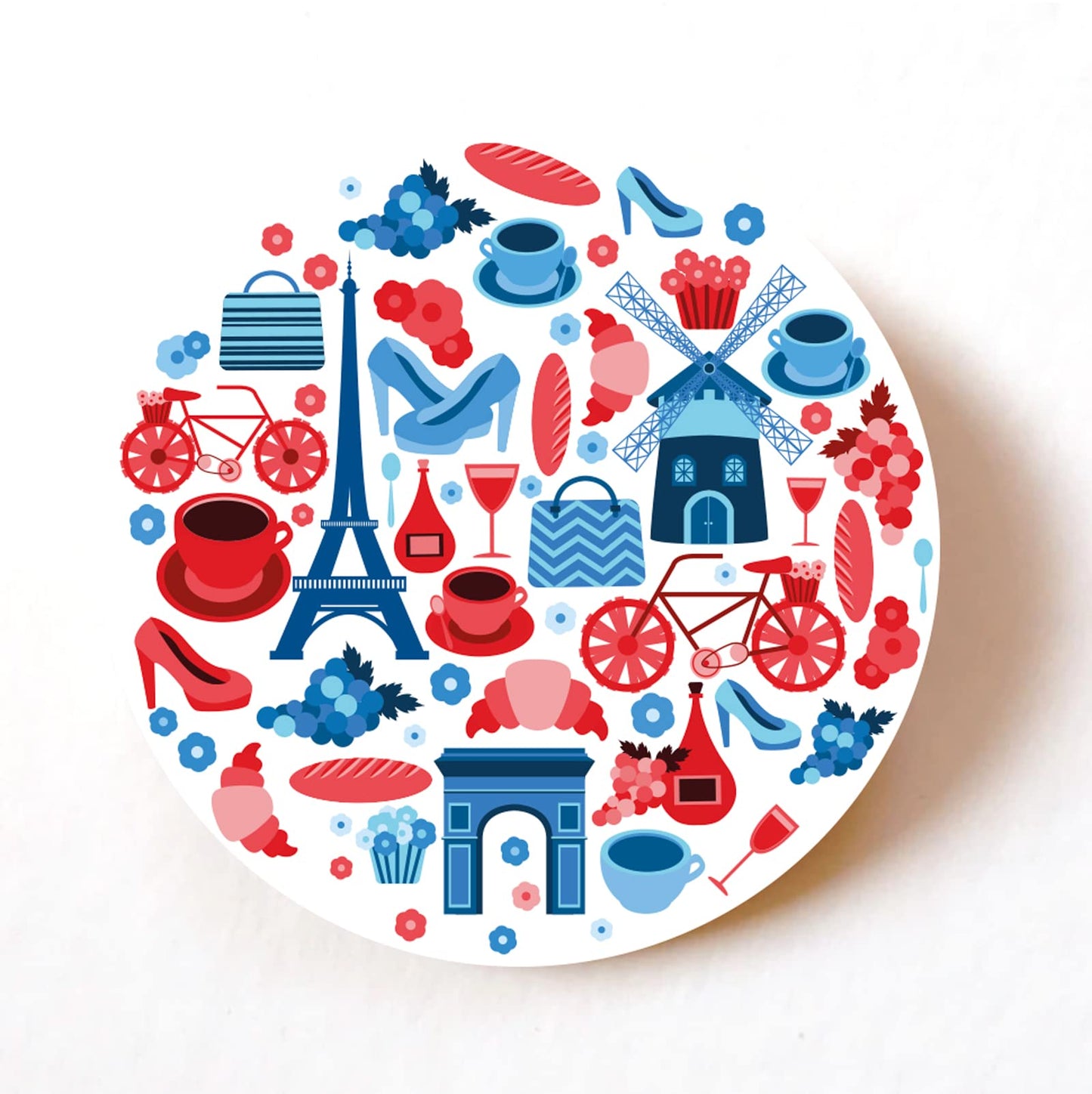 Paris Landmarks 40mm round self-adhesive paper labels