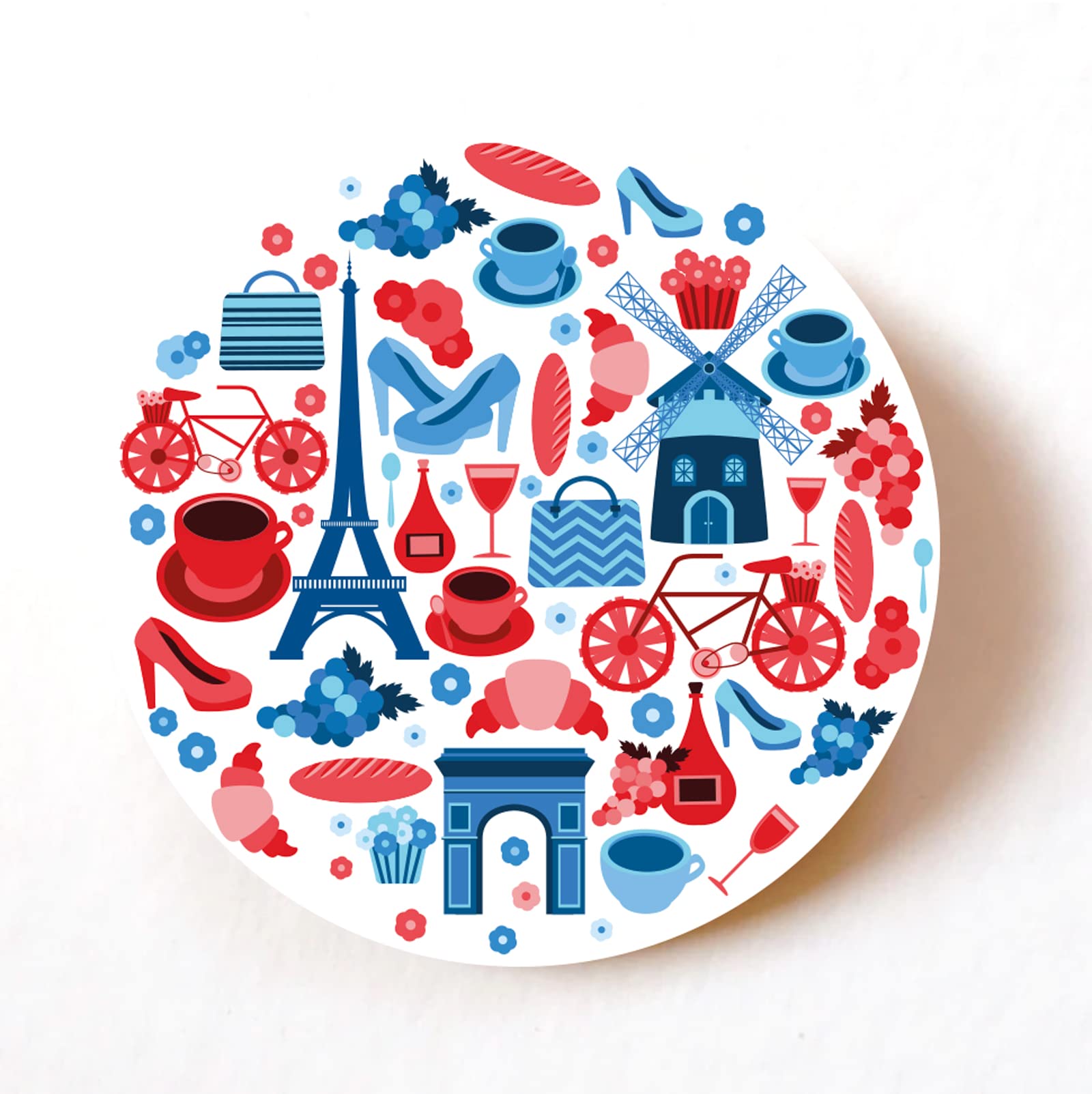 Paris Landmarks 40mm round self-adhesive paper labels