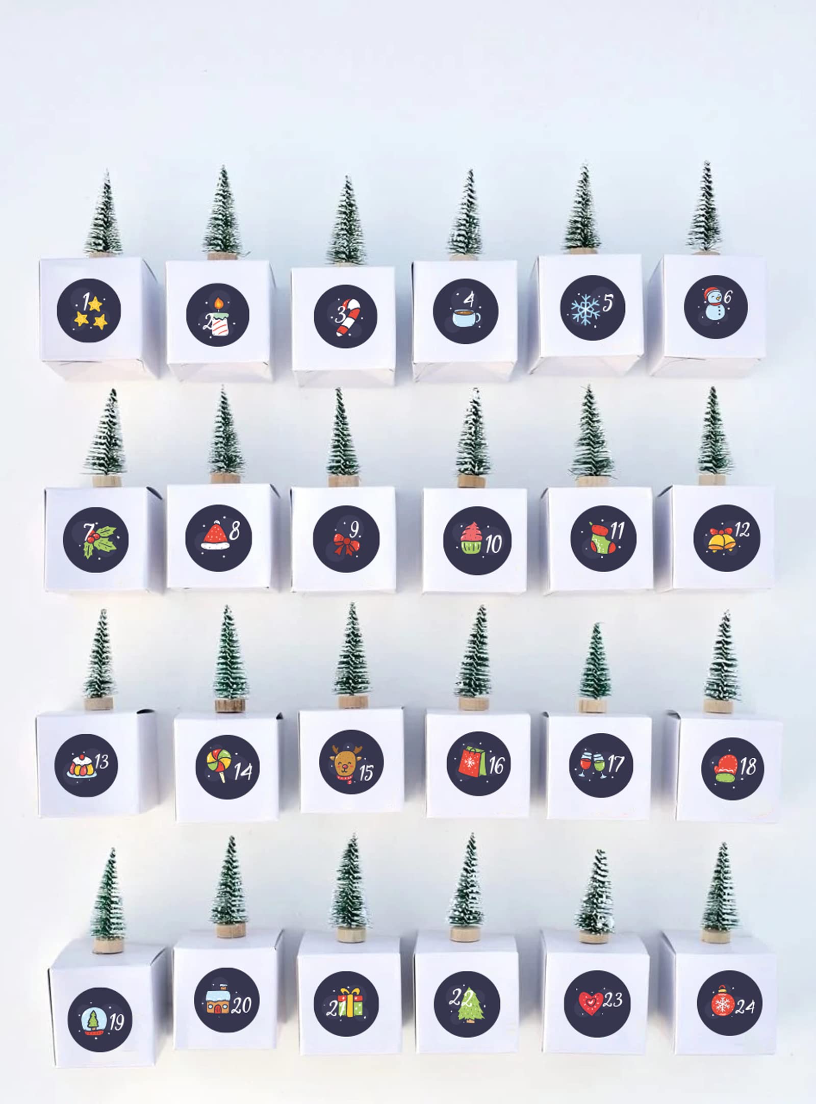 Navy Christmas Advent Calendar paper stickers supplied on A5 sheets of 12 - view 2