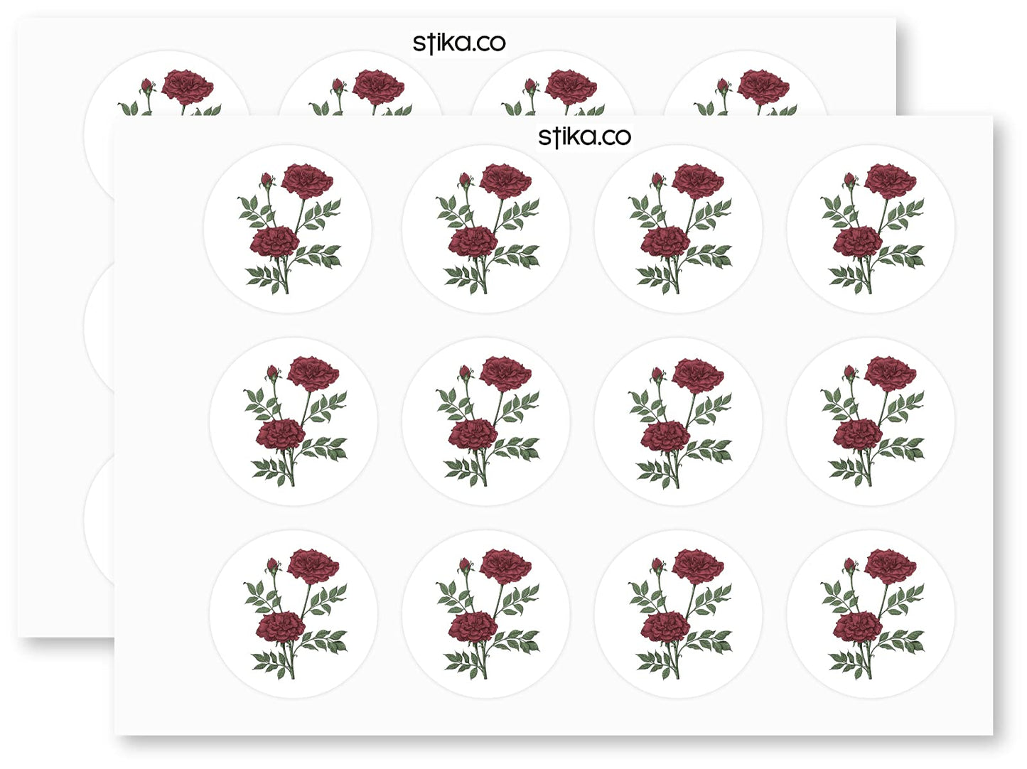 Sketched Rose paper stickers supplied on A5 sheets of 12 - view 2