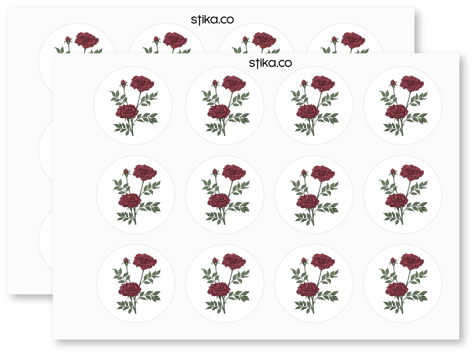 Sketched Rose paper stickers supplied on A5 sheets of 12 - view 2