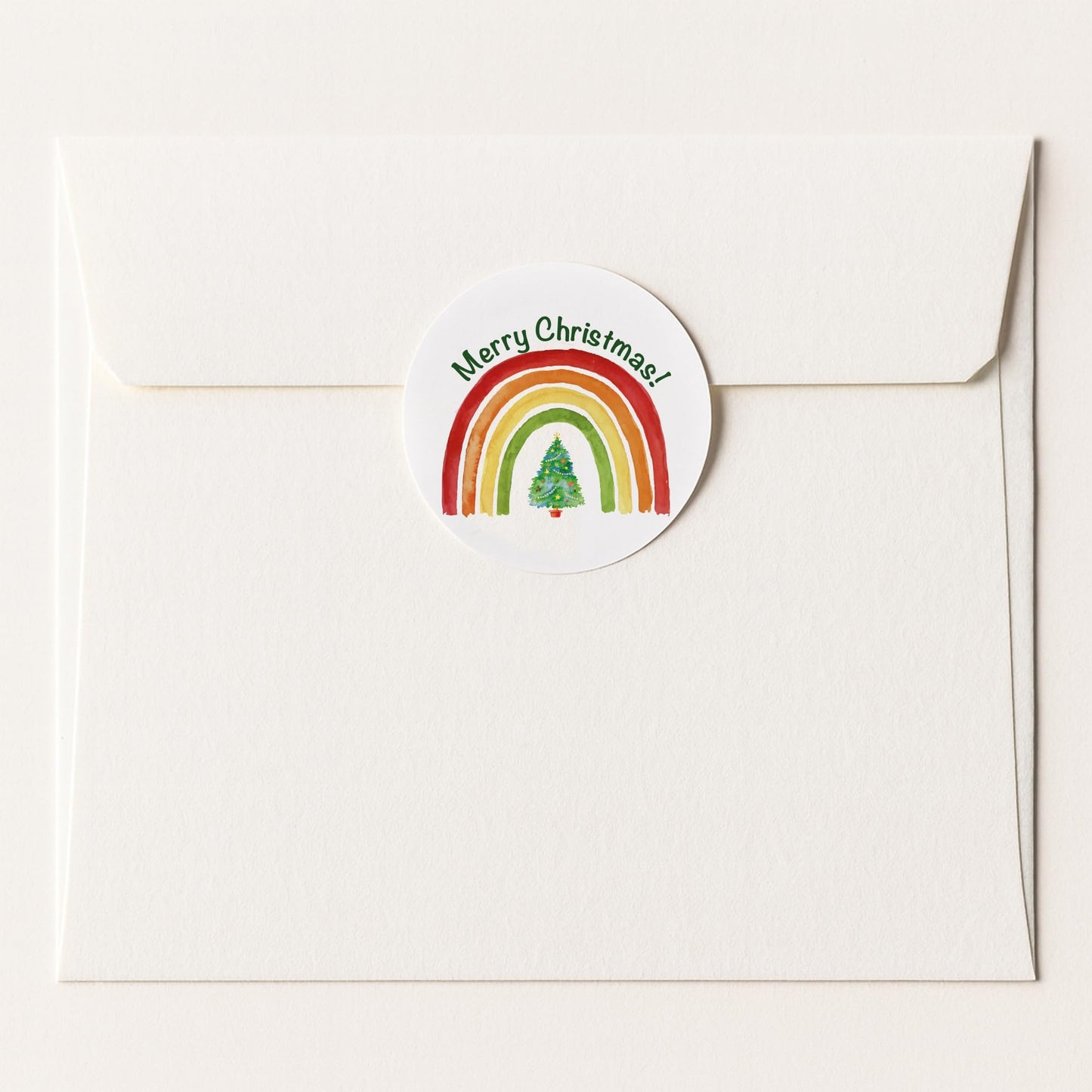 Merry Christmas Rainbow paper stickers supplied on A5 sheets of 12 - view 4