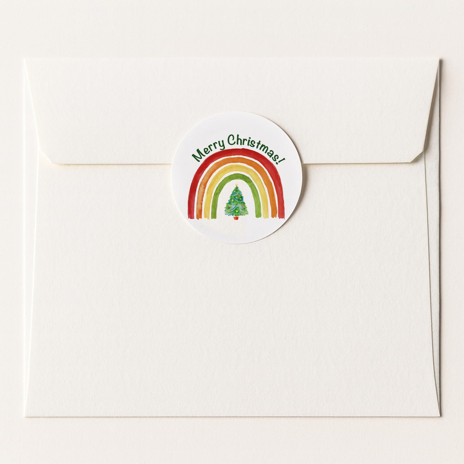 Merry Christmas Rainbow paper stickers supplied on A5 sheets of 12 - view 4