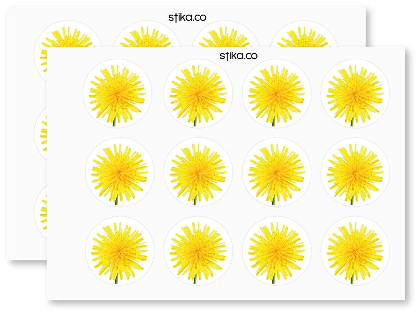 Yellow Dandelion paper stickers supplied on A5 sheets of 12 - view 3