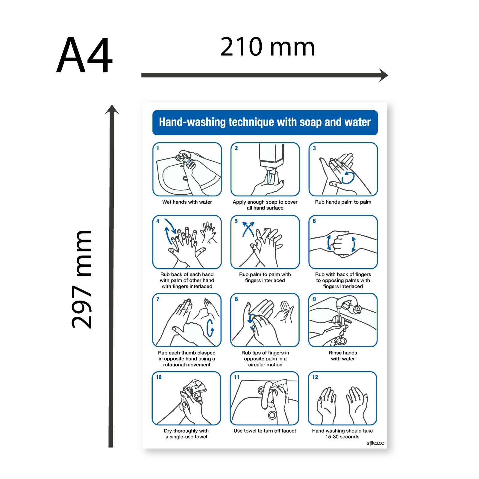Hand-Washing Technique Signs - product detail